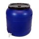 Hordó 250L menetes tető+csap kék