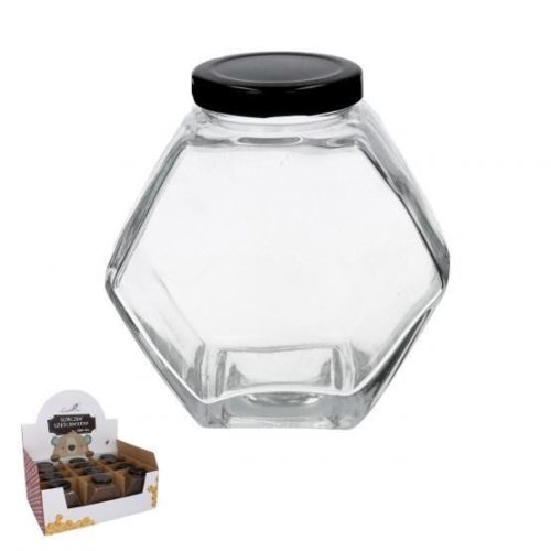 Befőttes üveg  380ml  mézes hatszögletű+tető