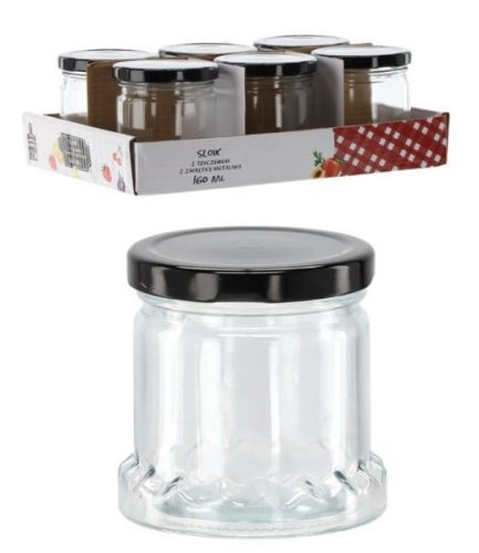 Befőttes üveg mintás talpazat 160ml+tető