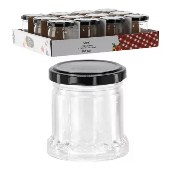 Befőttes üveg  100ml+tető mintás talpazat