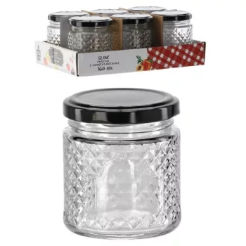 Befőttes üveg  160ml+tető kristály mintás