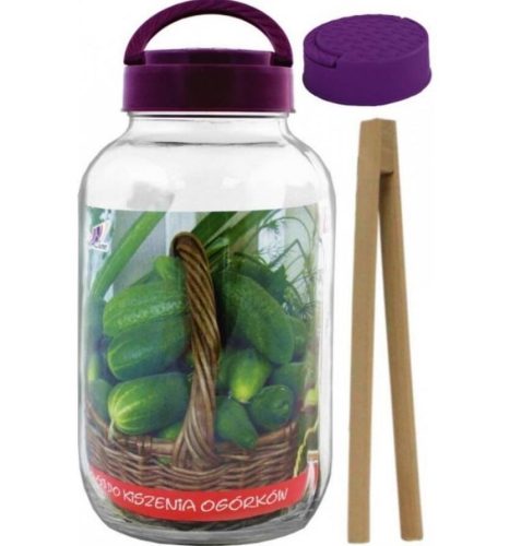 Befőttes üveg 4250ml műa.tető+fogantyú csipesszel