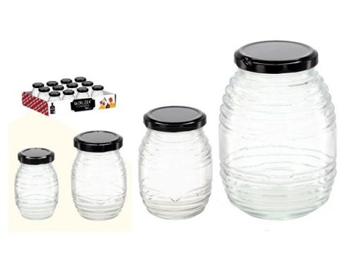 Befőttes üveg mézes hordó 100ml+tető