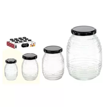 Befőttes üveg  380ml+tető mézes hordó