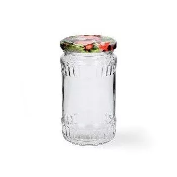 Befőttes üveg  370ml+tető bordázott