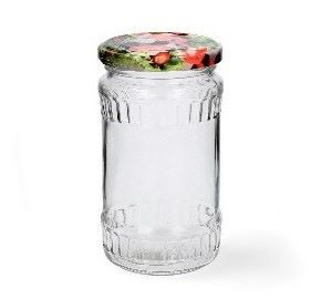 Befőttes üveg  370ml+tető bordázott