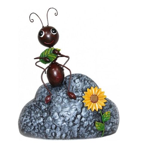 Dekoráció kerti Hangya kövön 24x15x30cm bádog