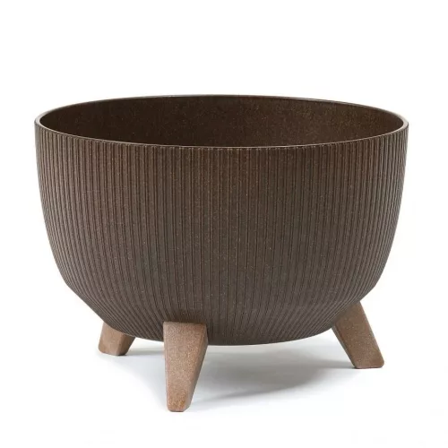 Virágcserép műa. 3lábú 24cm barna