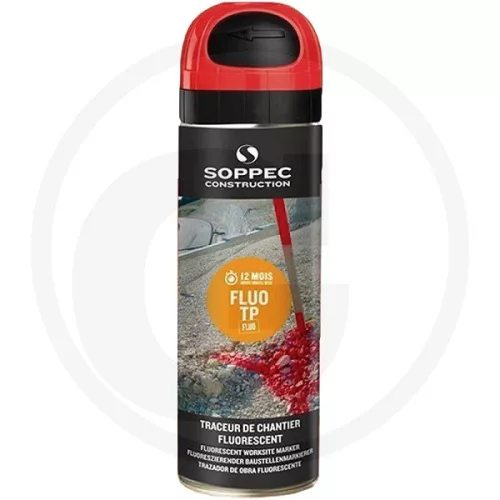 Soppec építőipari jelölőspray Piros Fluo.