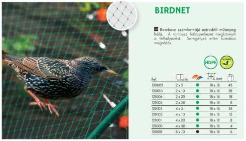 Madárháló 4x50m zöld Agrokisgépcenter.hu Kertészeti szakáruház