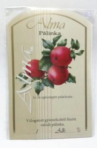 Pálinkásüveg cimke alma 10db/cs