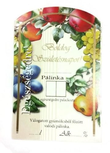 Pálinkásüveg cimke "Boldog születésnapot" 10db/cs