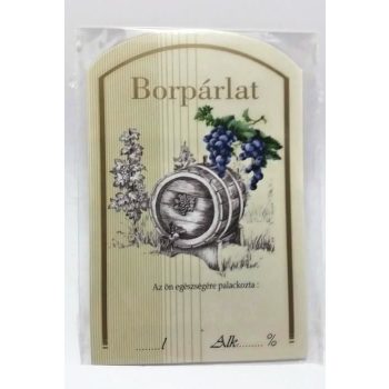 Pálinkásüveg cimke borpárlat 10db/cs