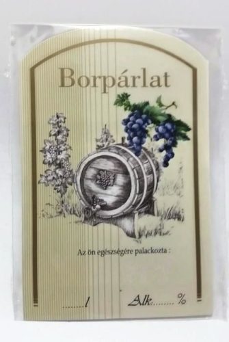 Pálinkásüveg cimke borpárlat 10db/cs