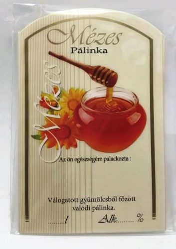 Pálinkásüveg cimke mézes pálinka 10db/cs