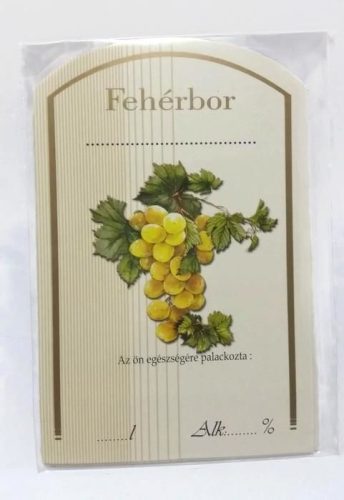 Borosüveg cimke fehérbor 10db/cs