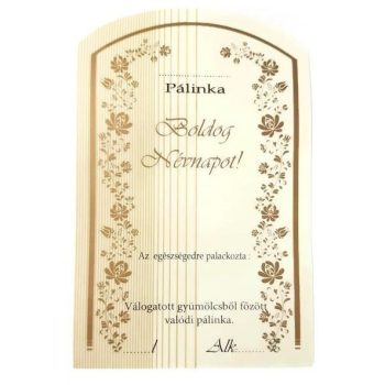   Pálinkásüveg cimke "Boldog névnapot" 10db/cs arany