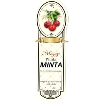 Pálinkásüveg cimke hosszú meggy 10db/cs