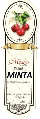 Pálinkásüveg cimke hosszú meggy 10db/cs