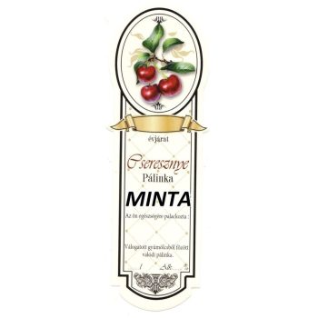 Pálinkásüveg cimke hosszú cseresznye 10db/cs