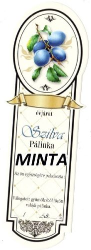 Pálinkásüveg cimke hosszú szilva 10db/cs