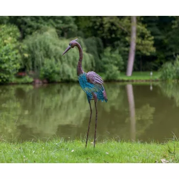 Dekor kócsag figura fém Nort Heron