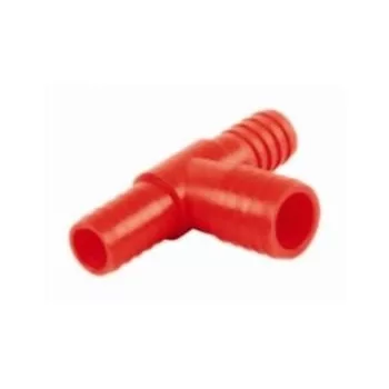 Tömlő vízelosztó T piros 1/2"-3/4"-1/2"