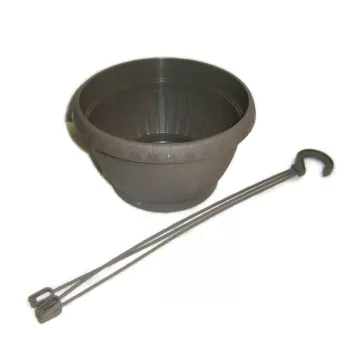 Virágcserép függesztős kaspó 22cm kávé barna