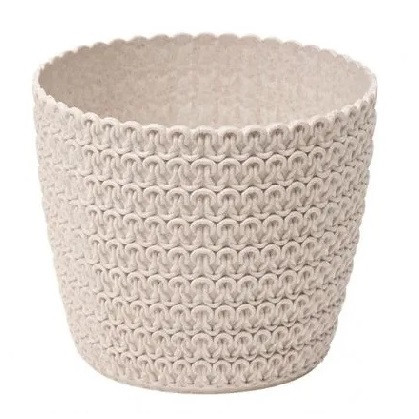 Kaspó műanyag szines Magnolia Jersey 14cm krém