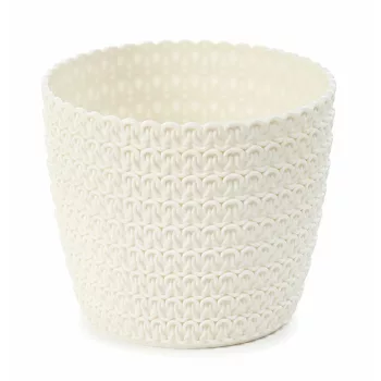 Kaspó műanyag szines Magnolia Jersey 16cm fehér