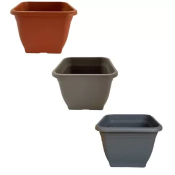 Virágcserép műanyag szögletes Top 14x14cm kávé bar