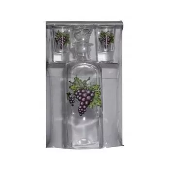 Üveg 0,5L dekor quadra szett szőlő kifutó