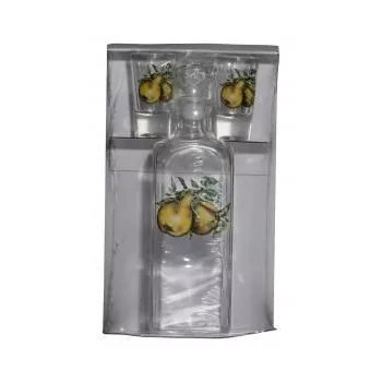 Üveg 0,5L dekor quadra szett körte kifutó