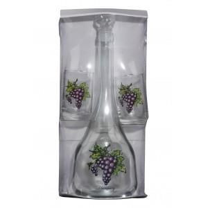 Üveg 0,75L dekor grasso szett szőlő kifutó