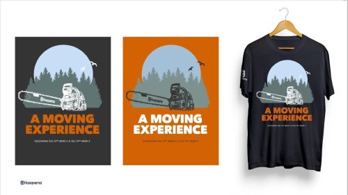 Póló Husqvarna Moving Experince sötét szürke S