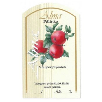 Pálinkásüveg cimke pirosalma 10db/cs