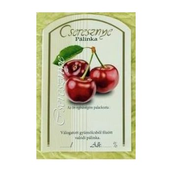 Pálinkásüveg cimke cseresznye 10db/cs