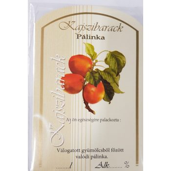 Pálinkásüveg cimke kajszibarack 10db/cs