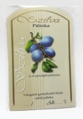 Pálinkásüveg cimke szilva 10db/cs