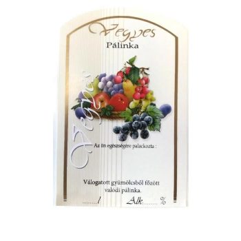 Pálinkásüveg cimke vegyes 10db/cs