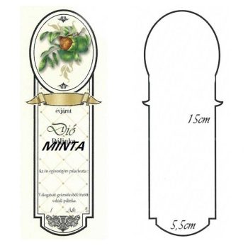 Pálinkásüveg cimke hosszú Dió 10db/cs