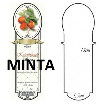 Pálinkásüveg cimke hosszú kajszibarack 10db/cs