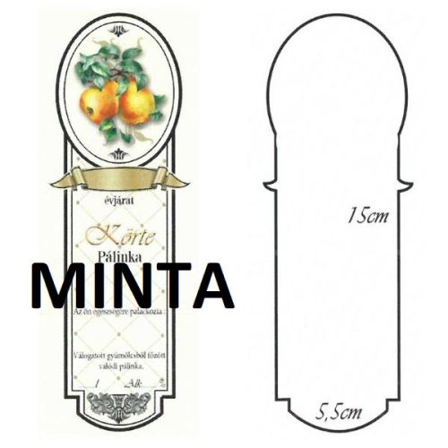 Pálinkásüveg cimke hosszú körte 10db/cs