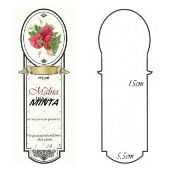 Pálinkásüveg cimke hosszú málna10db/cs