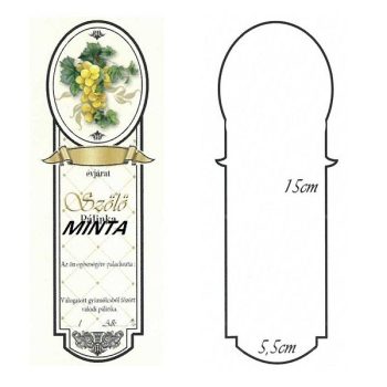 Pálinkásüveg cimke hosszú fehér szőlő 10db/cs