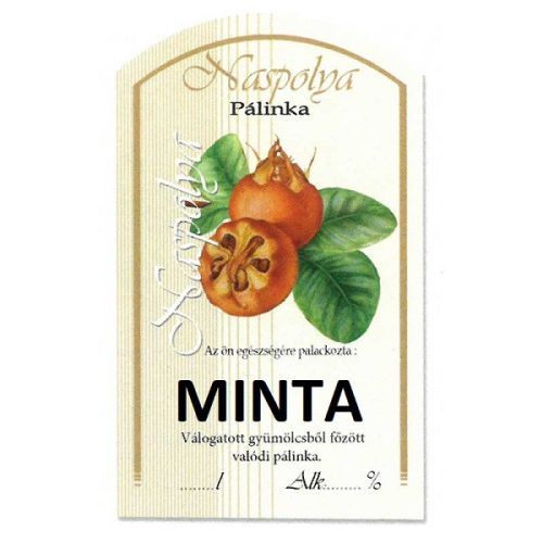 Pálinkásüveg cimke naspolya 10db/cs