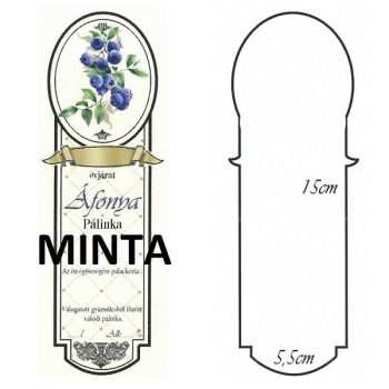 Pálinkásüveg cimke hosszú áfonya 10db/cs