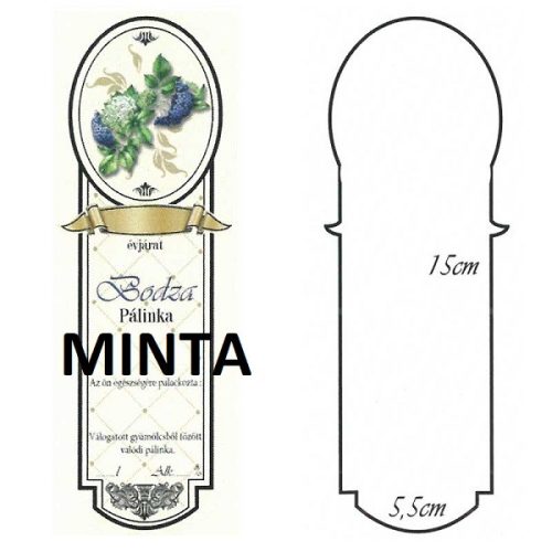 Pálinkásüveg cimke hosszú bodza 10db/cs