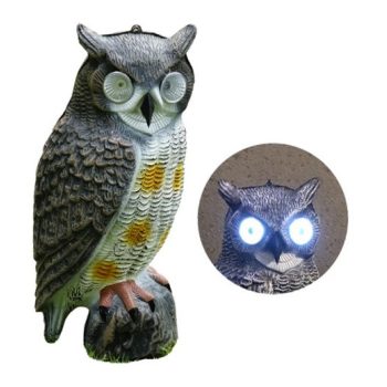 Madárriasztó bagoly világító szemekkel  19x18x43cm