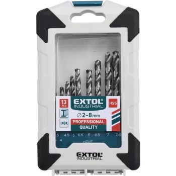 EXTOL fémcsigafúró klt. 13db HSS 9341/M2 2-8mm